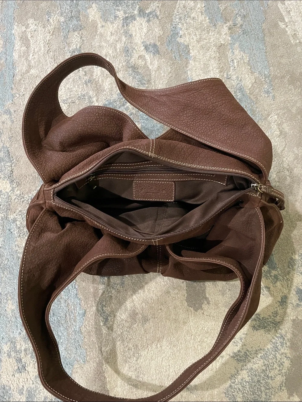 Sundance Boho Brown Leather Slouchy Hobo Bag Made In Italy